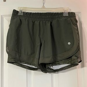 Army Green shorts with spandex connected